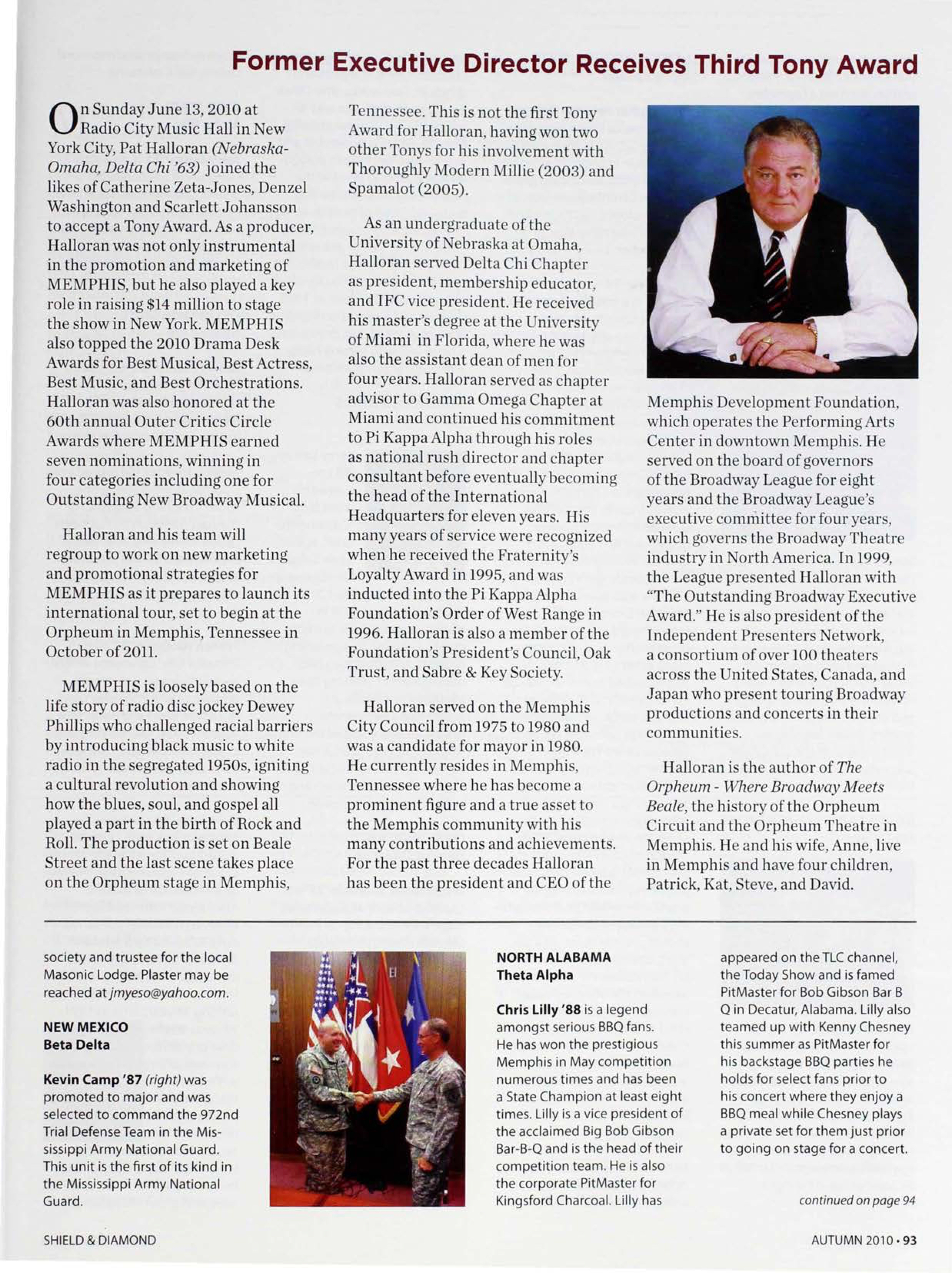 Former Executive Director Receives Third Tony Award